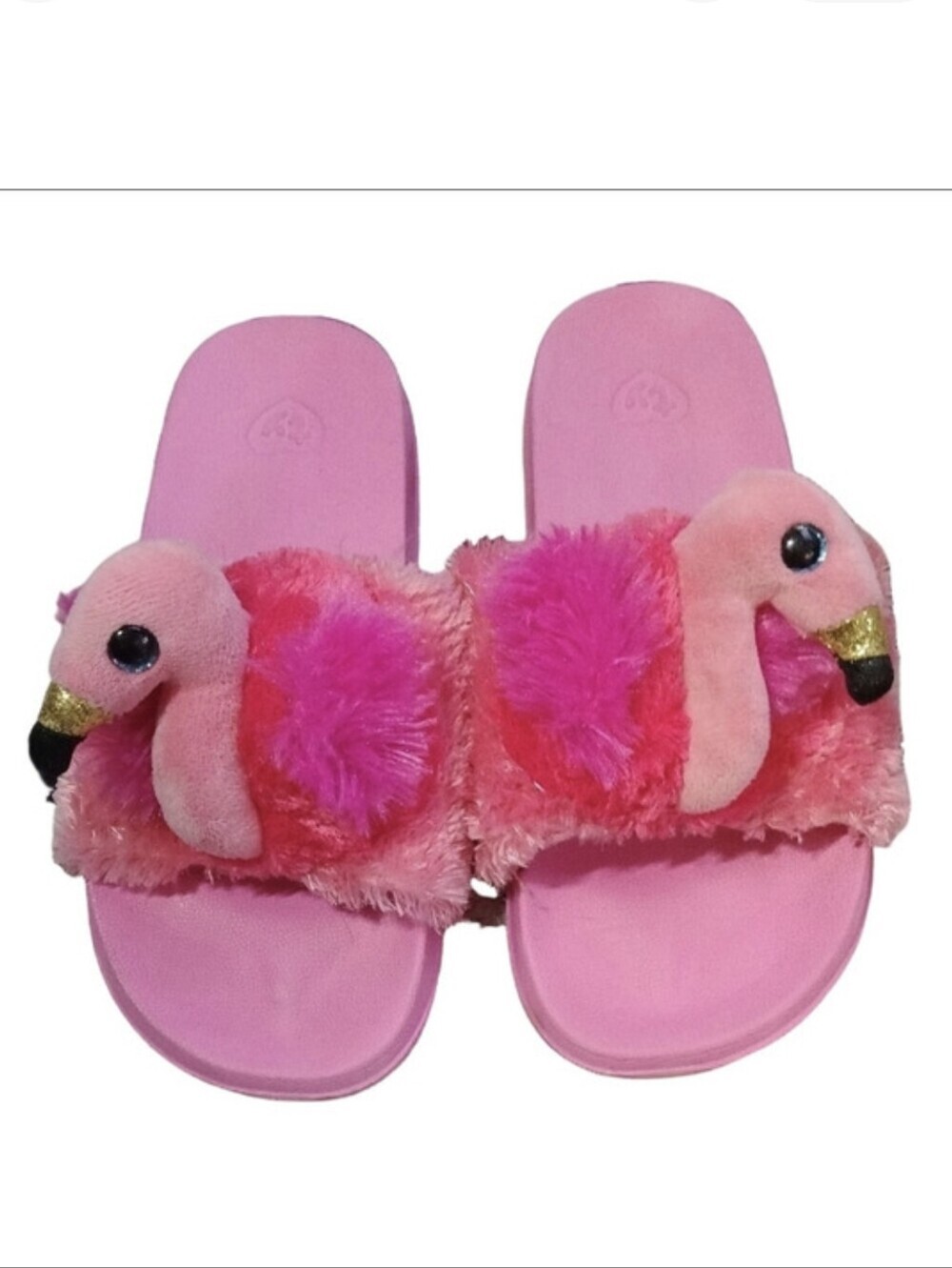 Ty Kids Pink Plush Slide Sandals